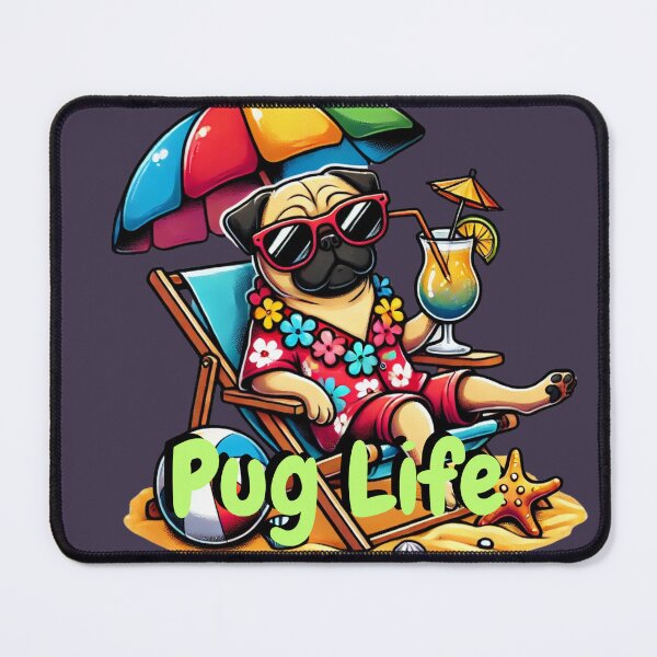 Item preview, Pug on Vacation – Funny Beach Dog Art for Summer Lovers designed and sold by Nauert's.