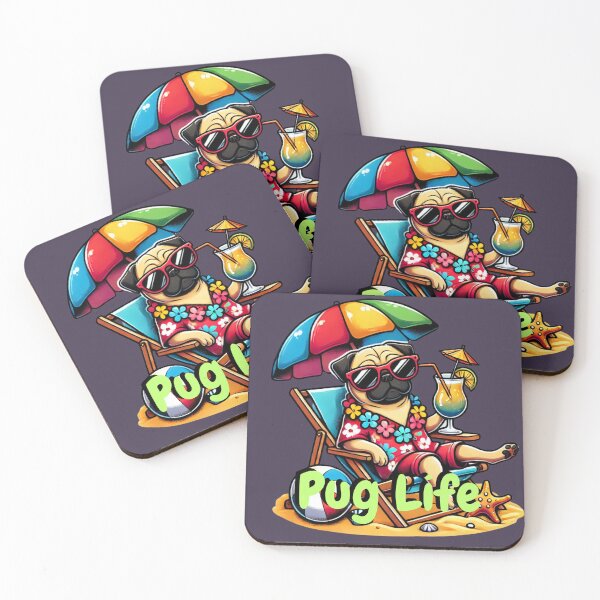 Item preview, Pug on Vacation – Funny Beach Dog Art for Summer Lovers designed and sold by Nauert's.