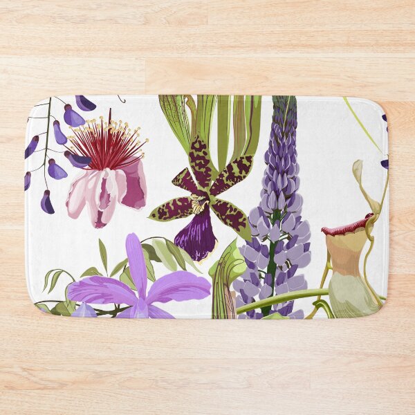 Item preview, Exotic tropical flowers. Seamless floral pattern with violet green glossy flowers. designed and sold by MatyKotiv.