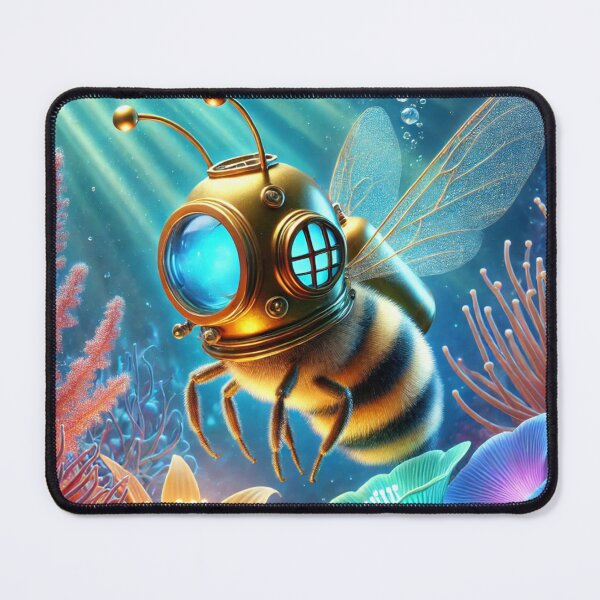Item preview, Cute bee in a diving helmet designed and sold by DamioPolArt.