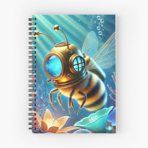 Item preview, Cute bee in a diving helmet designed and sold by DamioPolArt.