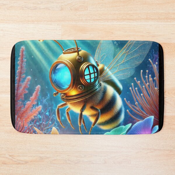 Item preview, Cute bee in a diving helmet designed and sold by DamioPolArt.