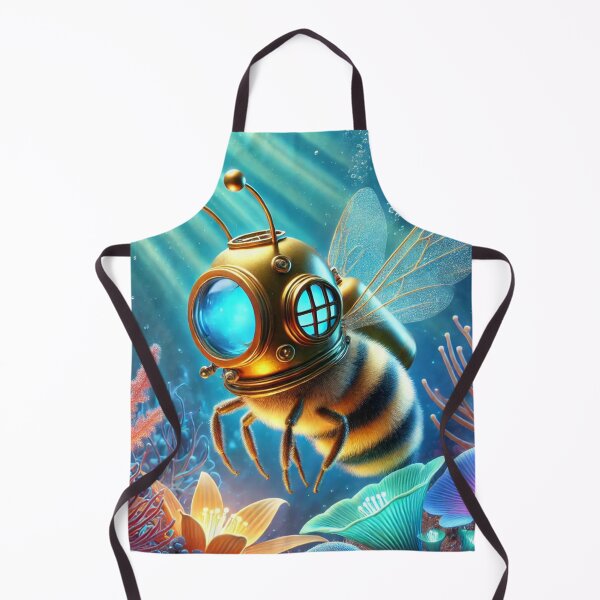 Item preview, Cute bee in a diving helmet designed and sold by DamioPolArt.