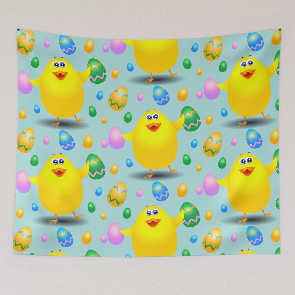 Item preview, Happy chick with Easter eggs designed and sold by LuisaVenturoli.