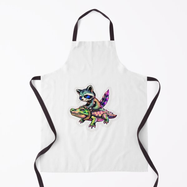 Item preview, Adorable Raccoon Riding an Alligator - Vibrant Tattoo Art designed and sold by Calymera.
