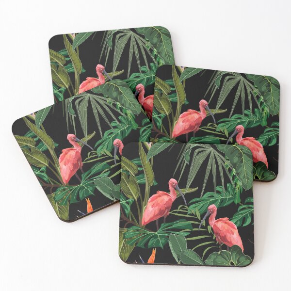 Item preview, Birds Scarlet Ibis in the thickets with palm leaves. designed and sold by MatyKotiv.