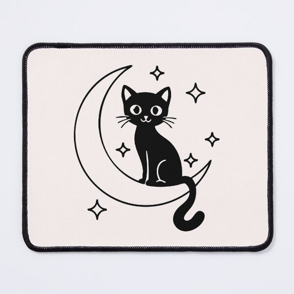 Item preview, Moon and Cat Silhouette Design – Mystical Digital Artwork for Posters & Decor designed and sold by designedbyNil.