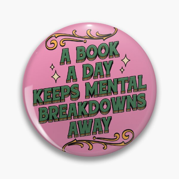 Item preview, A Book a Day Keeps Mental Breakdowns Away Illustrated Bookish Type  designed and sold by Magyarmelcsi Illustration.