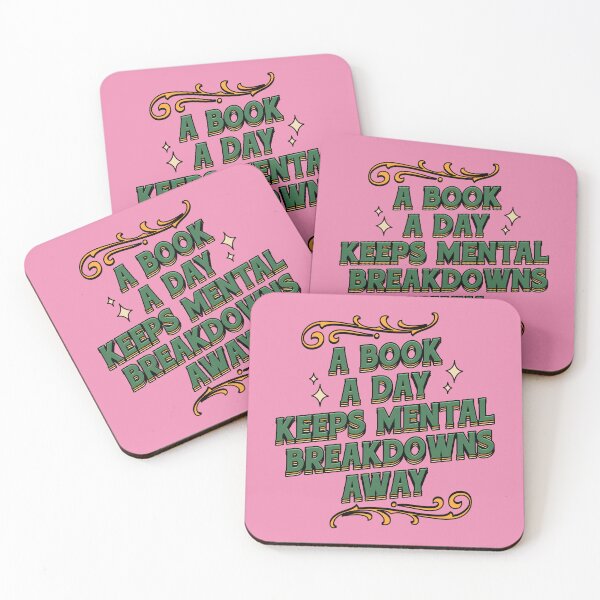 Item preview, A Book a Day Keeps Mental Breakdowns Away Illustrated Bookish Type  designed and sold by Magyarmelcsi Illustration.