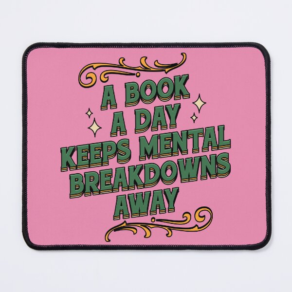 Item preview, A Book a Day Keeps Mental Breakdowns Away Illustrated Bookish Type  designed and sold by Magyarmelcsi Illustration.