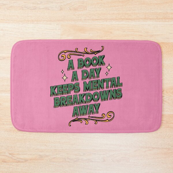 Item preview, A Book a Day Keeps Mental Breakdowns Away Illustrated Bookish Type  designed and sold by Magyarmelcsi Illustration.