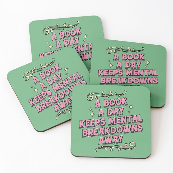 Item preview, A Book a Day Keeps Mental Breakdowns Away Illustrated Bookish Type  designed and sold by Magyarmelcsi Illustration.