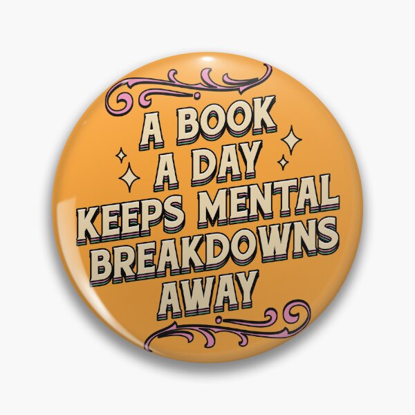 Item preview, A Book a Day Keeps Mental Breakdowns Away Illustrated Bookish Type  designed and sold by Magyarmelcsi Illustration.