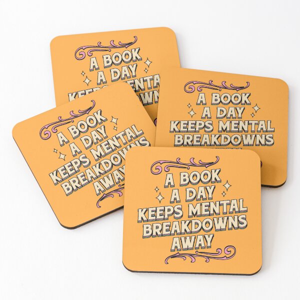 Item preview, A Book a Day Keeps Mental Breakdowns Away Illustrated Bookish Type  designed and sold by Magyarmelcsi Illustration.