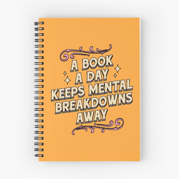 Item preview, A Book a Day Keeps Mental Breakdowns Away Illustrated Bookish Type  designed and sold by Magyarmelcsi Illustration.
