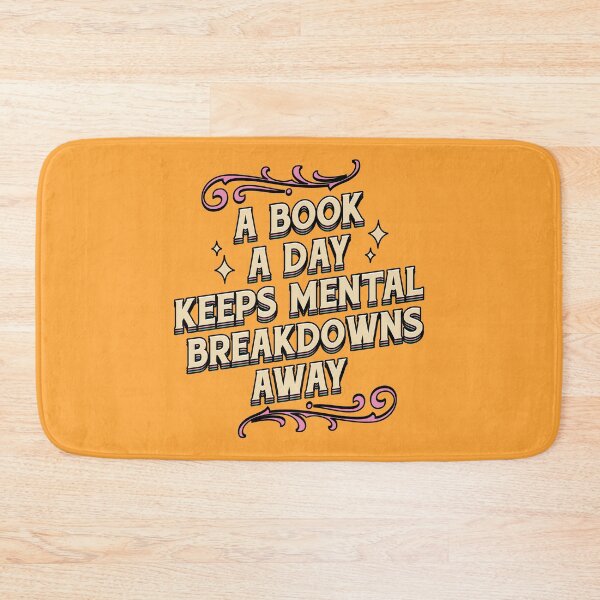 Item preview, A Book a Day Keeps Mental Breakdowns Away Illustrated Bookish Type  designed and sold by Magyarmelcsi Illustration.