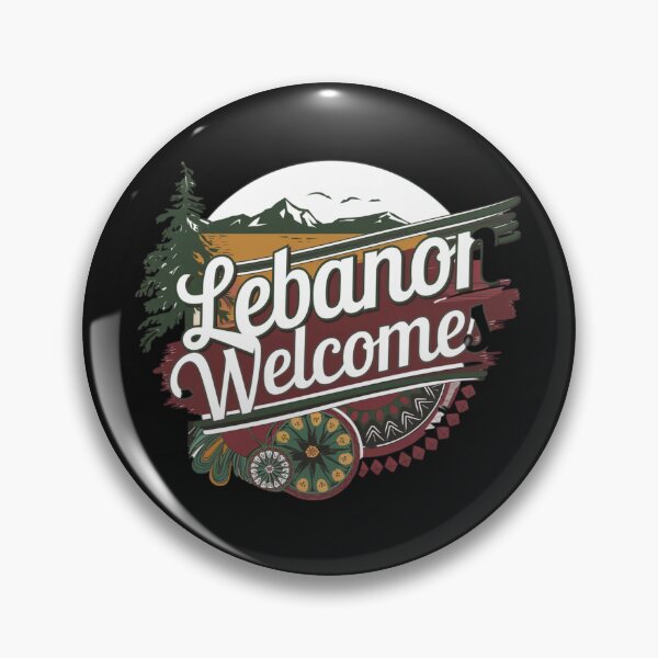Item preview, Lebanon Welcomes Flag Map Beirut, Lebanese cedars designed and sold by AnimalsDH305.