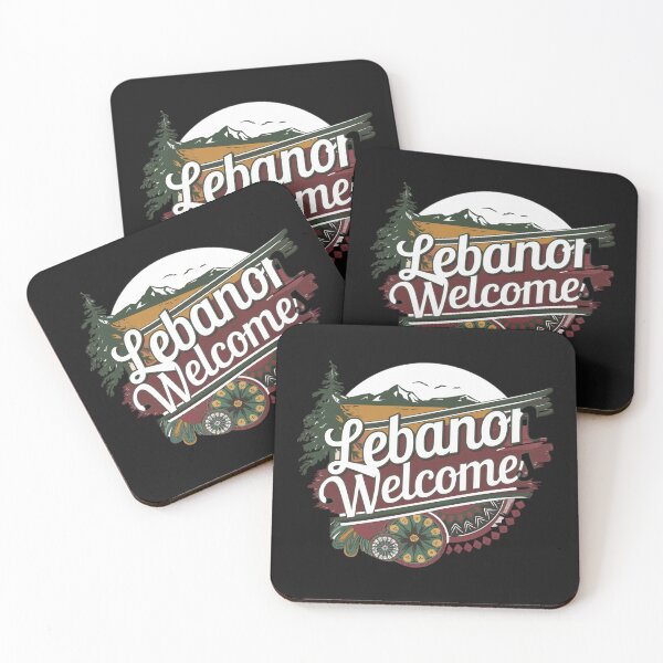 Item preview, Lebanon Welcomes Flag Map Beirut, Lebanese cedars designed and sold by AnimalsDH305.