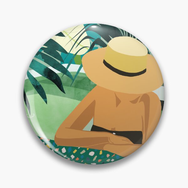Artikelvorschau, Chill, moderne böhmische schwarze Frauen-Reiseillustration | Mode für tropische Terrazzo-Schwimmbäder entworfen und verkauft von 83oranges.com.