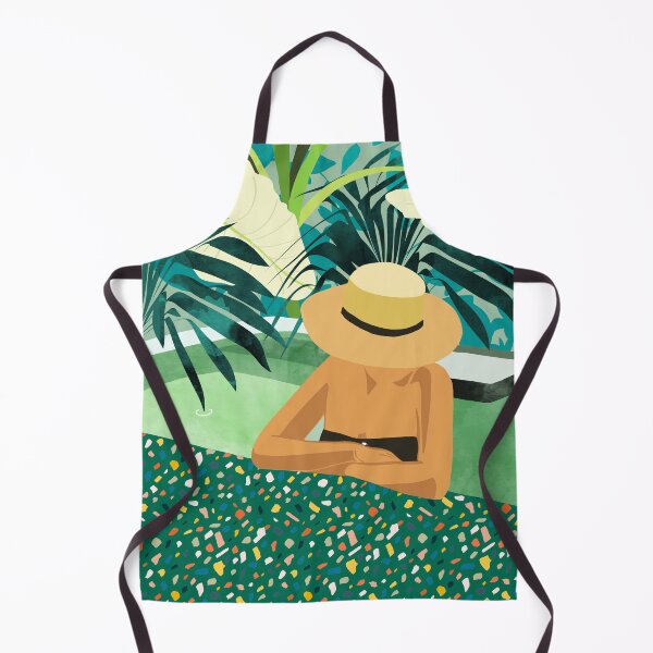 Artikelvorschau, Chill, moderne böhmische schwarze Frauen-Reiseillustration | Mode für tropische Terrazzo-Schwimmbäder entworfen und verkauft von 83oranges.com.