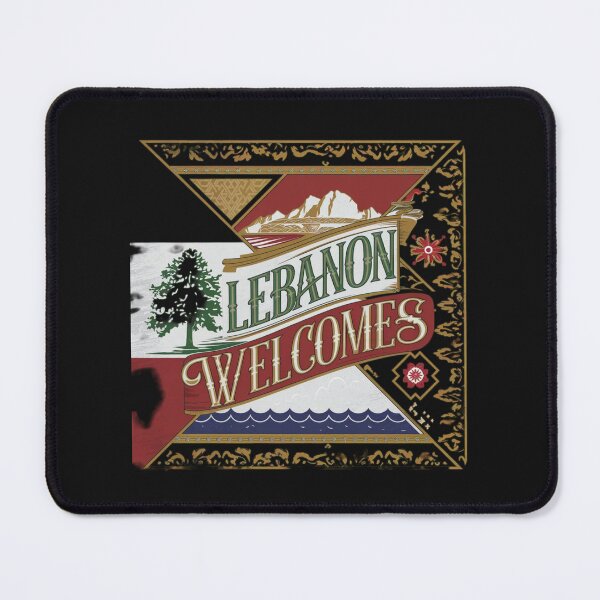 Item preview, Lebanon Welcomes Flag Map Beirut, Lebanese cedars designed and sold by AnimalsDH305.