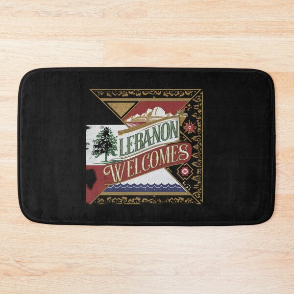Item preview, Lebanon Welcomes Flag Map Beirut, Lebanese cedars designed and sold by AnimalsDH305.