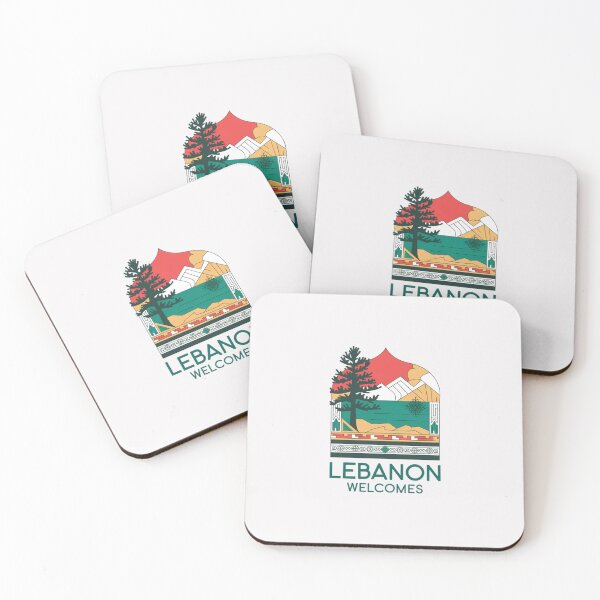 Item preview,  Lebanon Welcomes Flag Map Beirut, Lebanese cedars designed and sold by AnimalsDH305.