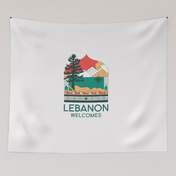 Item preview,  Lebanon Welcomes Flag Map Beirut, Lebanese cedars designed and sold by AnimalsDH305.