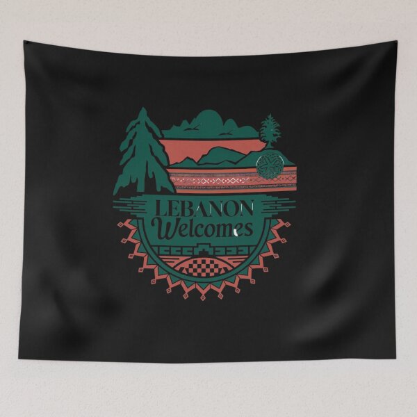 Item preview, Lebanon Welcomes Flag Map Beirut, Lebanese cedars designed and sold by AnimalsDH305.