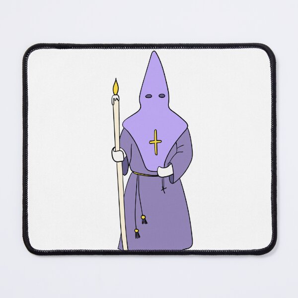 Item preview, Spanish Passion Week's penitent wearing traditional clothes: pointed hat, robe and cape with a rosary in one hand and a long lit candle in the other. designed and sold by Cartoon Spain.