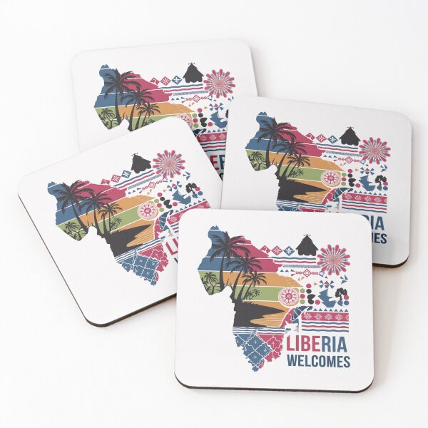 Item preview, Liberia Welcomes Flag Map Monrovia, flags reminiscent designed and sold by AnimalsDH305.