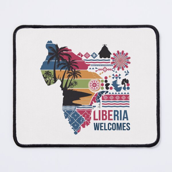 Item preview, Liberia Welcomes Flag Map Monrovia, flags reminiscent designed and sold by AnimalsDH305.