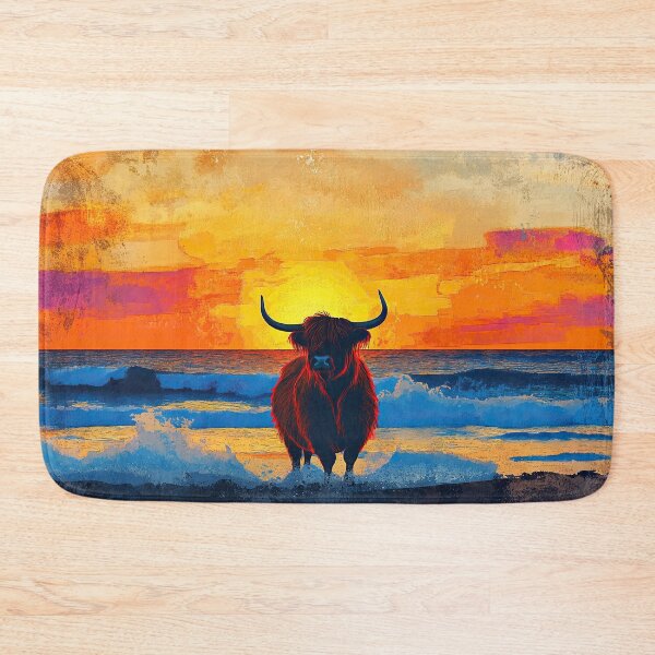 Item preview, Highland Cow on the Beach designed and sold by ArtHouseNiklas.