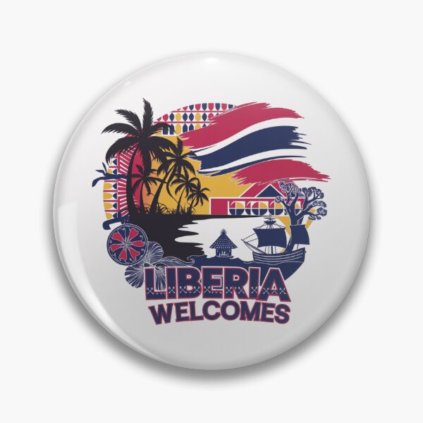 Item preview,  Liberia Welcomes Flag Map Monrovia, flags reminiscent designed and sold by AnimalsDH305.