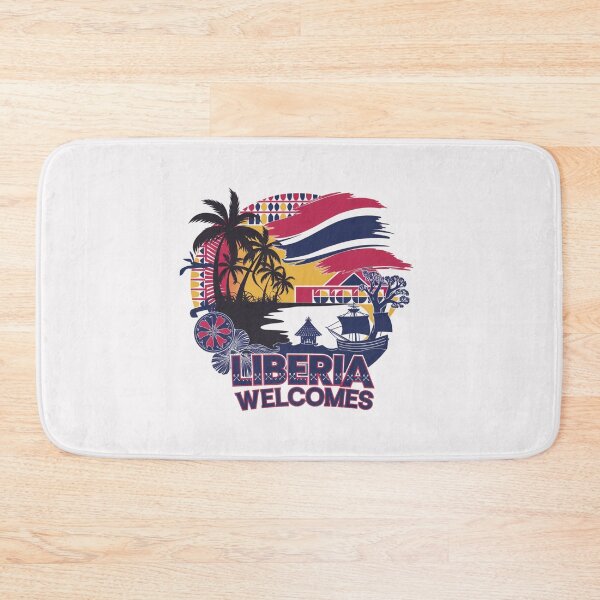 Item preview,  Liberia Welcomes Flag Map Monrovia, flags reminiscent designed and sold by AnimalsDH305.