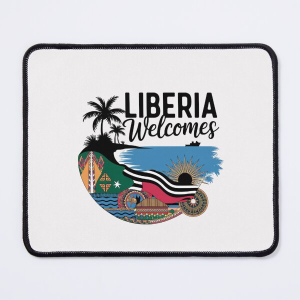 Item preview, Liberia Welcomes Flag Map Monrovia, flags reminiscent designed and sold by AnimalsDH305.