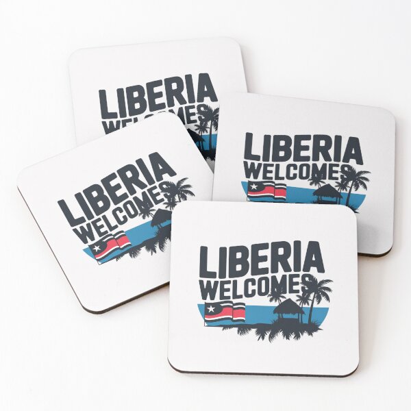 Item preview, Liberia Welcomes Flag Map Monrovia, flags reminiscent designed and sold by AnimalsDH305.