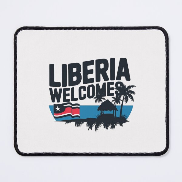 Item preview, Liberia Welcomes Flag Map Monrovia, flags reminiscent designed and sold by AnimalsDH305.