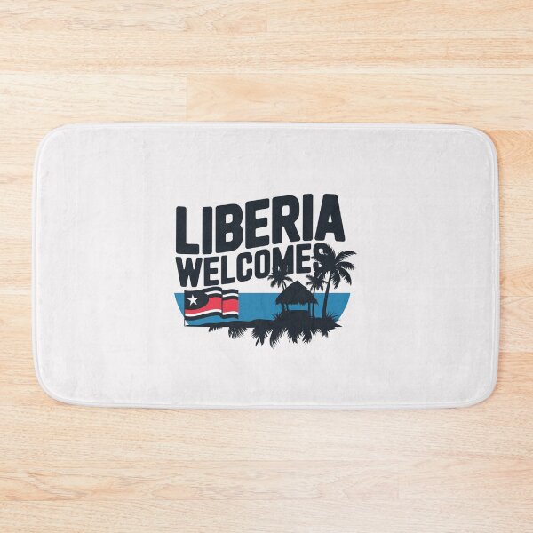 Item preview, Liberia Welcomes Flag Map Monrovia, flags reminiscent designed and sold by AnimalsDH305.