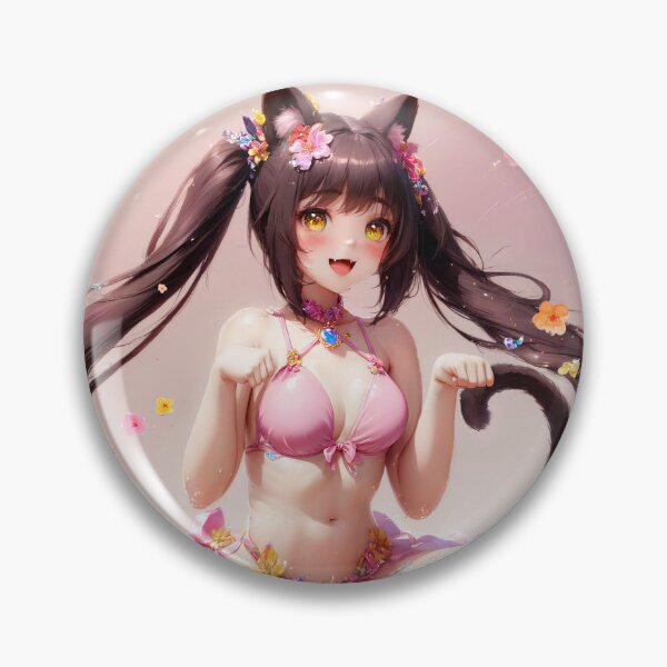 Item preview, ʚ♡ɞ Chocola from Nekopara - Pink Mode! - Cat Squat Pose ʚ♡ɞ designed and sold by ai-catgirl.