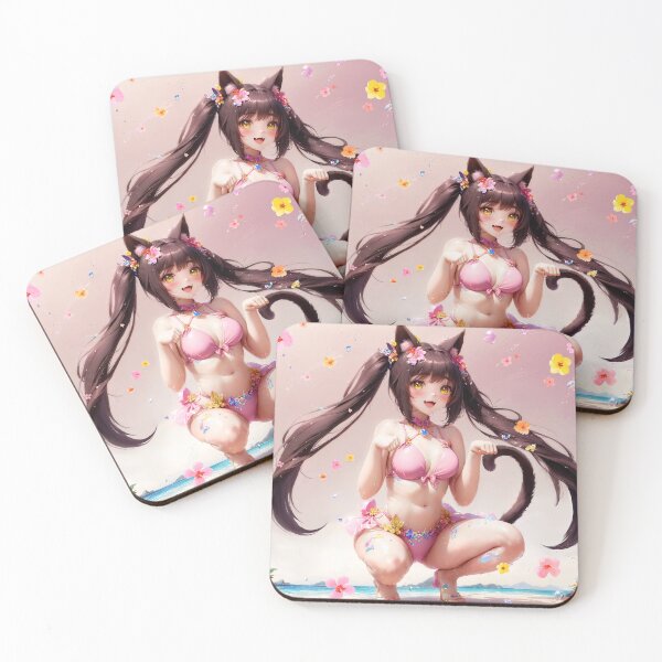 Item preview, ʚ♡ɞ Chocola from Nekopara - Pink Mode! - Cat Squat Pose ʚ♡ɞ designed and sold by ai-catgirl.