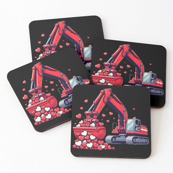 Item preview, Valentines Day Kids Construction Trucks designed and sold by CharismaSklep.