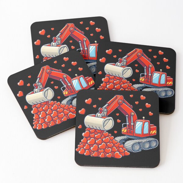Item preview, Valentines Day Kids Construction Trucks designed and sold by CharismaSklep.