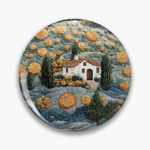 Item preview, Cute Retro Houses with Roses Vintage Cottagecore Embroidery Pattern designed and sold by SecretDicer.