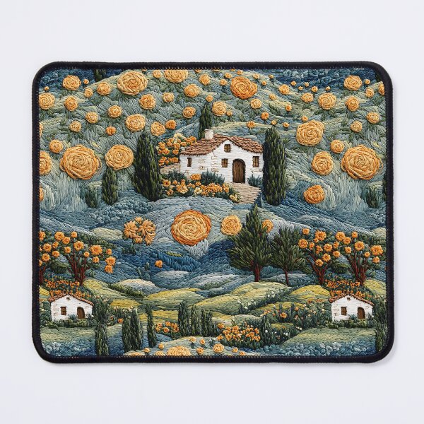Item preview, Cute Retro Houses with Roses Vintage Cottagecore Embroidery Pattern designed and sold by SecretDicer.