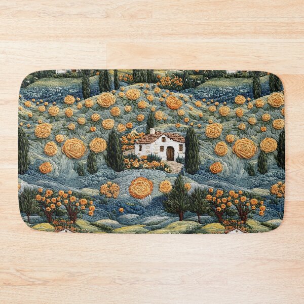 Item preview, Cute Retro Houses with Roses Vintage Cottagecore Embroidery Pattern designed and sold by SecretDicer.