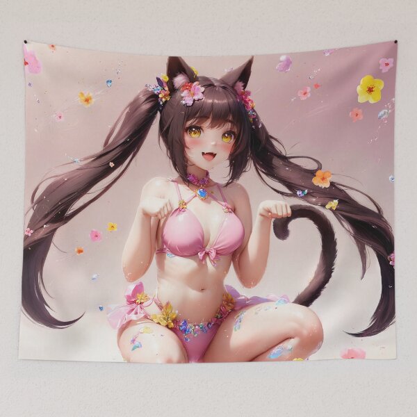 Item preview, ʚ♡ɞ Chocola from Nekopara - Pink Mode! - Cat Squat Pose ʚ♡ɞ designed and sold by ai-catgirl.