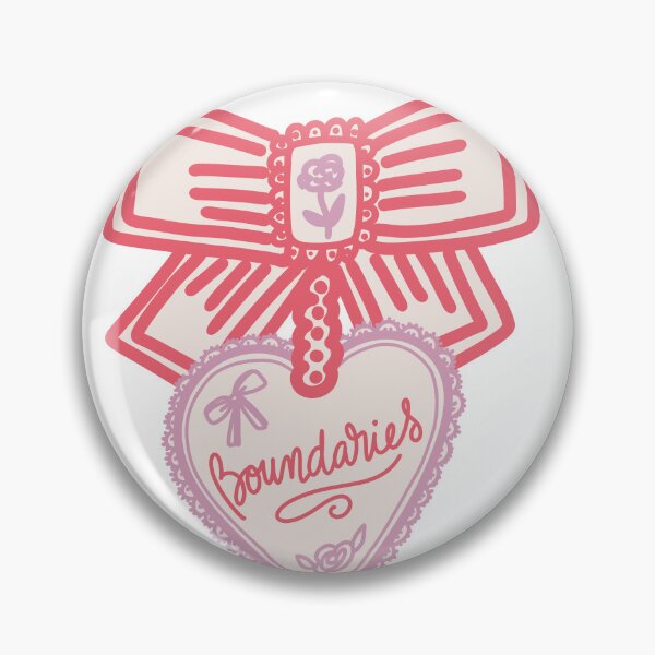 Item preview, Boundaries - Pink Heart with red bow designed and sold by Anis Illustration.