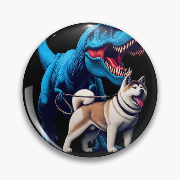 Item preview, Funny Dinosaur Akita Walking Dog Lover designed and sold by Kimberley King Art  King Art.