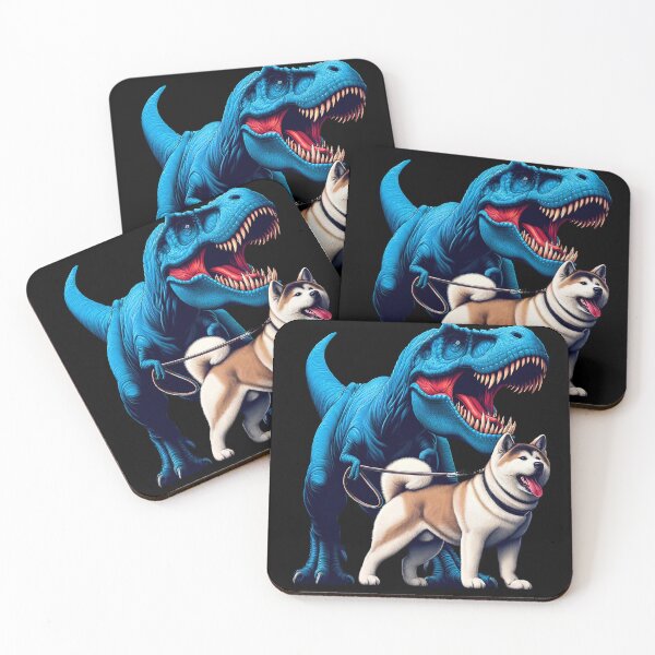 Item preview, Funny Dinosaur Akita Walking Dog Lover designed and sold by Kimberley King Art  King Art.
